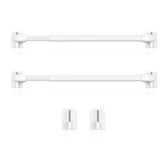 2 Pieces Adjustable Curtain Rod Telescopic Window Cupboard Stick Wardrobe Bracket Pole Without Drilling Rods for Home