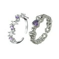 thumbnail image 1 of 2 Pieces Adjustable Rings Rhinestone Engagement Rings Rings Aesthetic Jewelry Alloy, 1 of 8