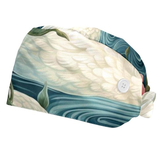 2 Pieces Adjustable Working Cap with Sweatband Suitable,Swan