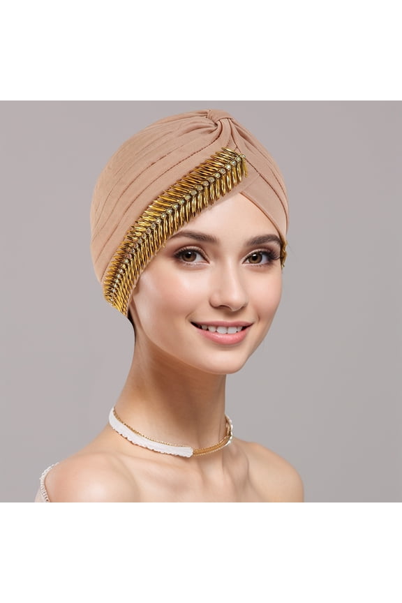 2 Pieces African Pre-Tied Turbans White Rhinestone Twisted Head Wrap Stretchy Wedding Party Hat for Women