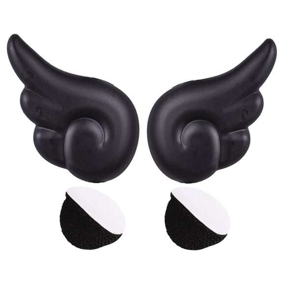 2 Pieces Angel Wing DIY Accessory Attachment Decoration and Stick Motorcycle Snowboarding Black