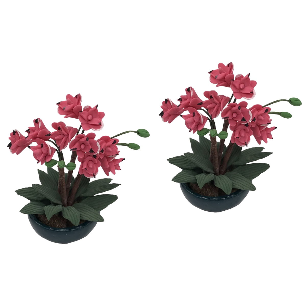 2 Pieces Artificial Flower Garden Lights Solar Powered Faux Plant Toy House Rosy