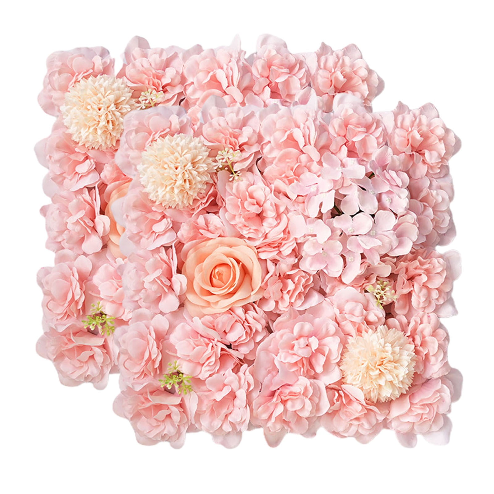 6-Pack Artificial Flower Wall Panels - 15x15 Inch Silk Rose & Hydrangea Backdrop For Wedding, Party