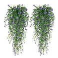 thumbnail image 1 of 2 Pieces Artificial Hanging Flowers Fake Hanging Plant Faux Eucalyptus Leaf Greenery Vine Outdoor UV Resistant Plastic Plants Home Garden Wedding Party Indoor Outdoor Decorations, 1 of 8
