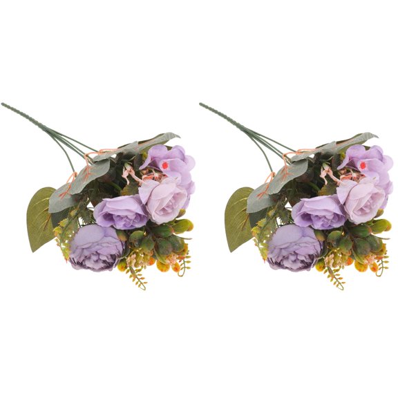 2 Pieces Artificial Peony Flower Bouquets Faux Wedding Flowers and Home Decor Bridal Floral Arrangement