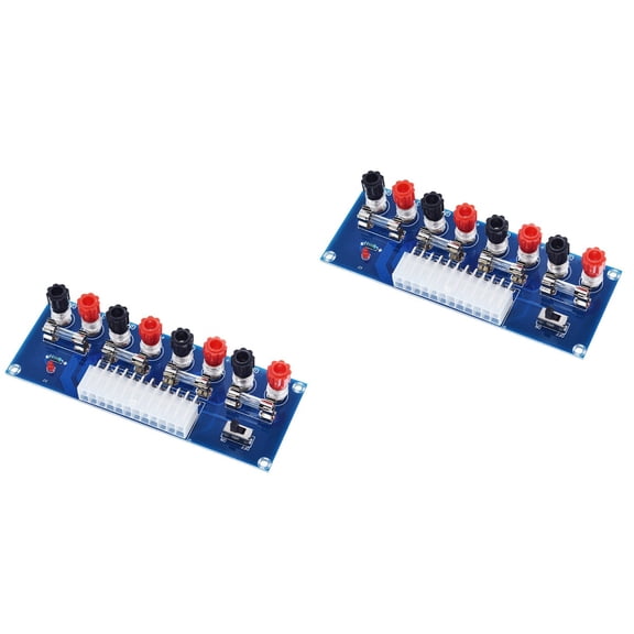 2 Pieces Atx Adapter Board 24Pin Output Terminal Power Supply Computer Electrical Adapters Circuit Outlet Module