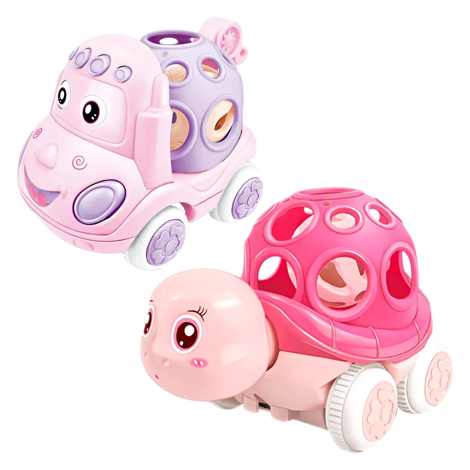 Toy Rrttle Car 2 Pieces Baby Toy Cars For Babies, Infant Soft Rubber Push And Go Toy ...