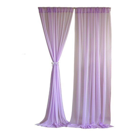 2 Pieces Backdrop Curtains Background Drapes Photo Curtain Wrinkle Free Polyester for Party Wedding Photography