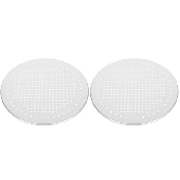 2 Pieces Bakeware Pizza Baking Sheet Non Stick Pan Crisper Grill Round Aluminum