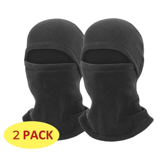 2 Pieces Balaclava Ski Mask Face Cover Skin-Friendly Lightweight Thermal Face Mask Black