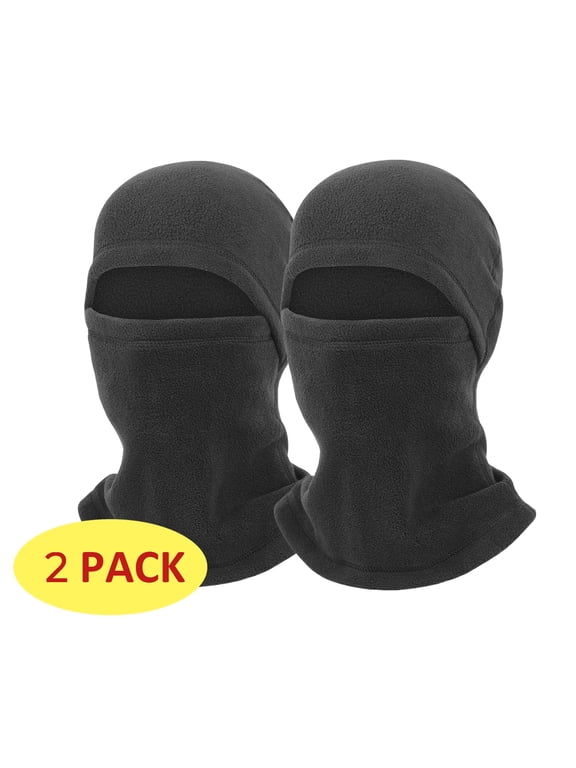 2 Pieces Balaclava Ski Mask Face Cover Skin-Friendly Lightweight Thermal Face Mask Black