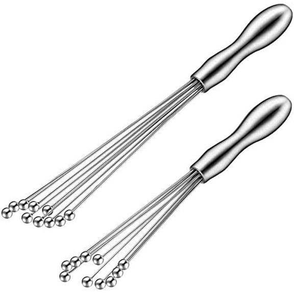 2 Pieces Ball Whisk Set 10-Inch and 12-Inch Stainless Steel Ball Whisk Wire Egg Whisks for Cooking, Blending, Whisking, Beating, Stirring(10 Inch, 12 Inch)$$Home Decor, Kitchen, & Other