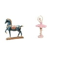 thumbnail image 1 of 2 Pieces Ballet Girl Statue Horse Figurine Animal Sculpture Crafted from Resin for Living Room Office Study, 1 of 8