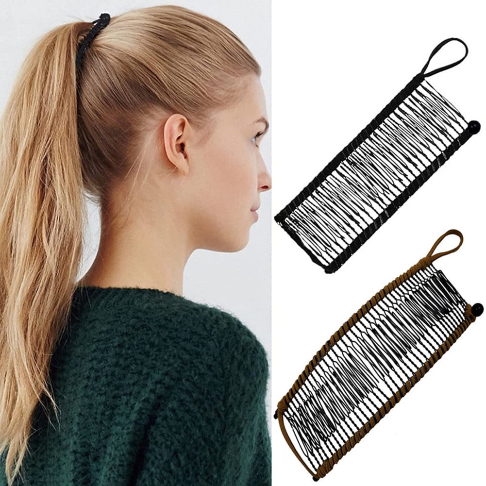 2 Pieces Banana Hair Clip Comb Clips for Women Stretch Ponytail Holder  Accessory for Thick Curly Hair Grip Styling Maker Tool Clip Adjust Clincher  for
