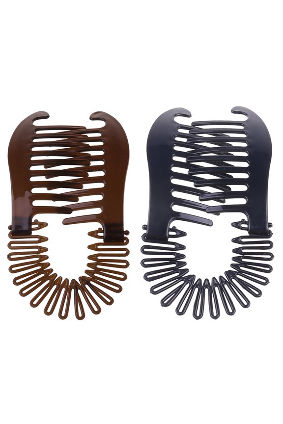 2 Pieces Banana Hair Clips Large Double Comb Clips Fishtail Hair Clips Classic Banana Clips Hair For Thick Hair Ponytail