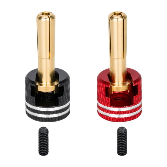 2 Pieces Banana Plug Connectors Heatsink Plug Brass Metal Material for 1/10 RC Crawler Car Modification
