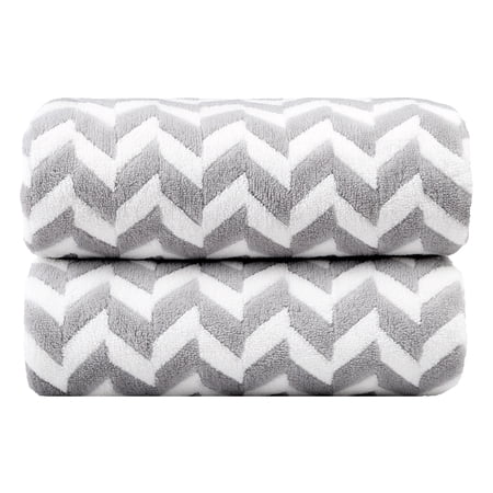 2-Pieces Bath Towel Set For Bathroom, High Density Plush Fleece Ultra Absorbent, 30"x60"