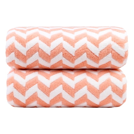 2-Pieces Bath Towel Set For Bathroom, High Density Plush Fleece Ultra Absorbent, 30"x60"