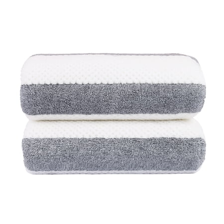 2-Pieces Bath Towel Set For Bathroom, High Density Plush Fleece Ultra Absorbent, 30"x60"