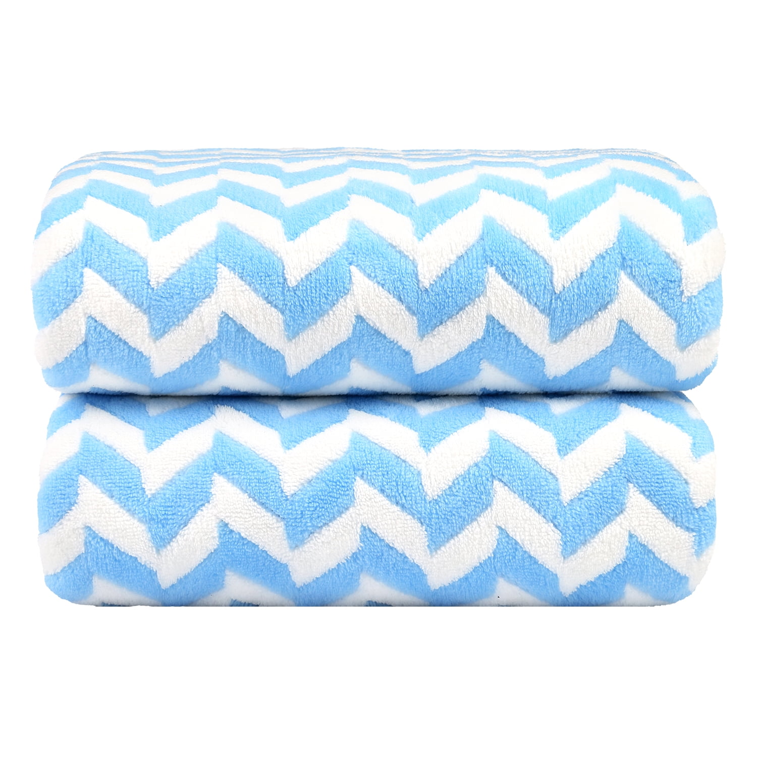 2-Pieces Bath Towel Set For Bathroom, High Density Plush Fleece Ultra Absorbent, 30"x60"