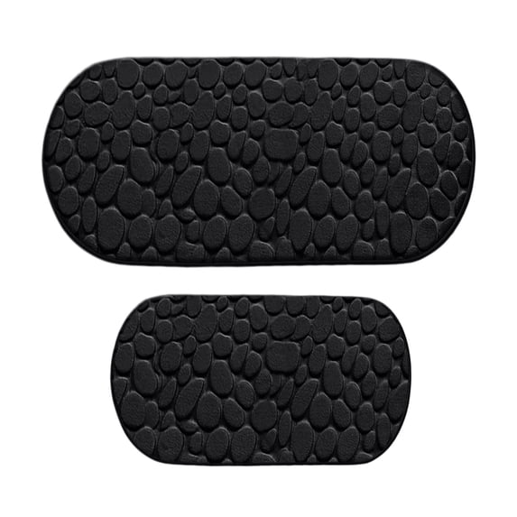 Mmeneyy Memory Foam Bath Mat Set of 2, Cobblestone Textured Non-Slip Absorbent Machine Washable Rugs for Bathroom Kitchen