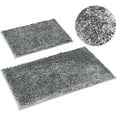 thumbnail image 1 of 2 Pieces Bathroom Rugs, Non Slip Absorbent Velvety-Soft Butter Chenille Bath Mat Set (Grey), 1 of 6