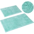 thumbnail image 1 of 2 Pieces Bathroom Rugs, Non Slip Absorbent Velvety-Soft Butter Chenille Bath Mat Set (Light Blue), 1 of 6