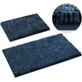 thumbnail image 1 of 2 Pieces Bathroom Rugs, Non Slip Absorbent Velvety-Soft Butter Chenille Bath Mat Set (Navy Blue), 1 of 6