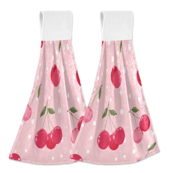 2 Pieces Bathroom Towels Kitchen Towels Velcro Hand Wipes Dish Cloths & Dish Towels Washroom Towels Face Towel Hand Wipes Bright Cherry Blossom Pattern
