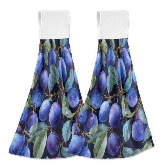 2 Pieces Bathroom Towels Kitchen Towels Velcro Hand Wipes Dish Cloths & Dish Towels Washroom Towels Face Towel Hand Wipes Deep Blue Plum