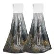 thumbnail image 1 of 2 Pieces Bathroom Towels Kitchen Towels Velcro Hand Wipes Dish Cloths & Dish Towels Washroom Towels Face Towel Hand Wipes Gray Wolf, 1 of 7