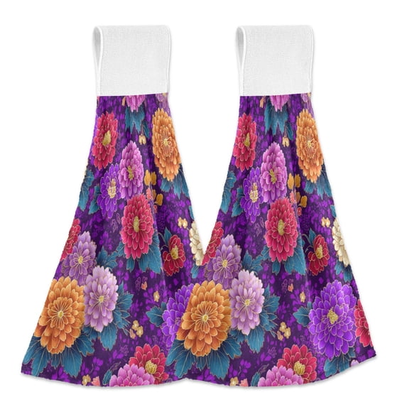 2 Pieces Bathroom Towels Kitchen Towels Velcro Hand Wipes Dish Cloths & Dish Towels Washroom Towels Face Towel Hand Wipes Japanese Flowers