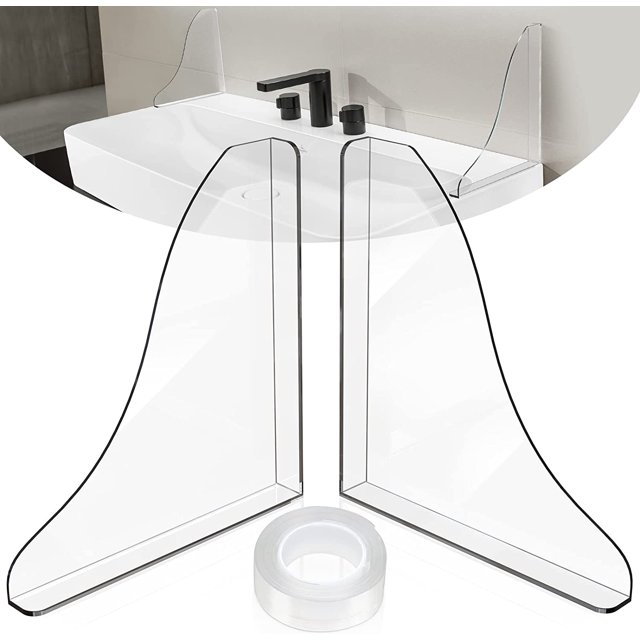 2 Pieces Bathtub Shower Splash Guard, Bathroom Bath Tub Splash Guards with 3M Super Viscose