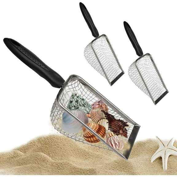 2 Pieces Beach Mesh Shove (3.8mm/5mm Mesh) Stainless Steel Reptile Sand Substrate Scoop Shovel Sifter Fine Mesh Metal Reptile Litter Cleaner Scooper for Sand Bedding - Home Improvement.
