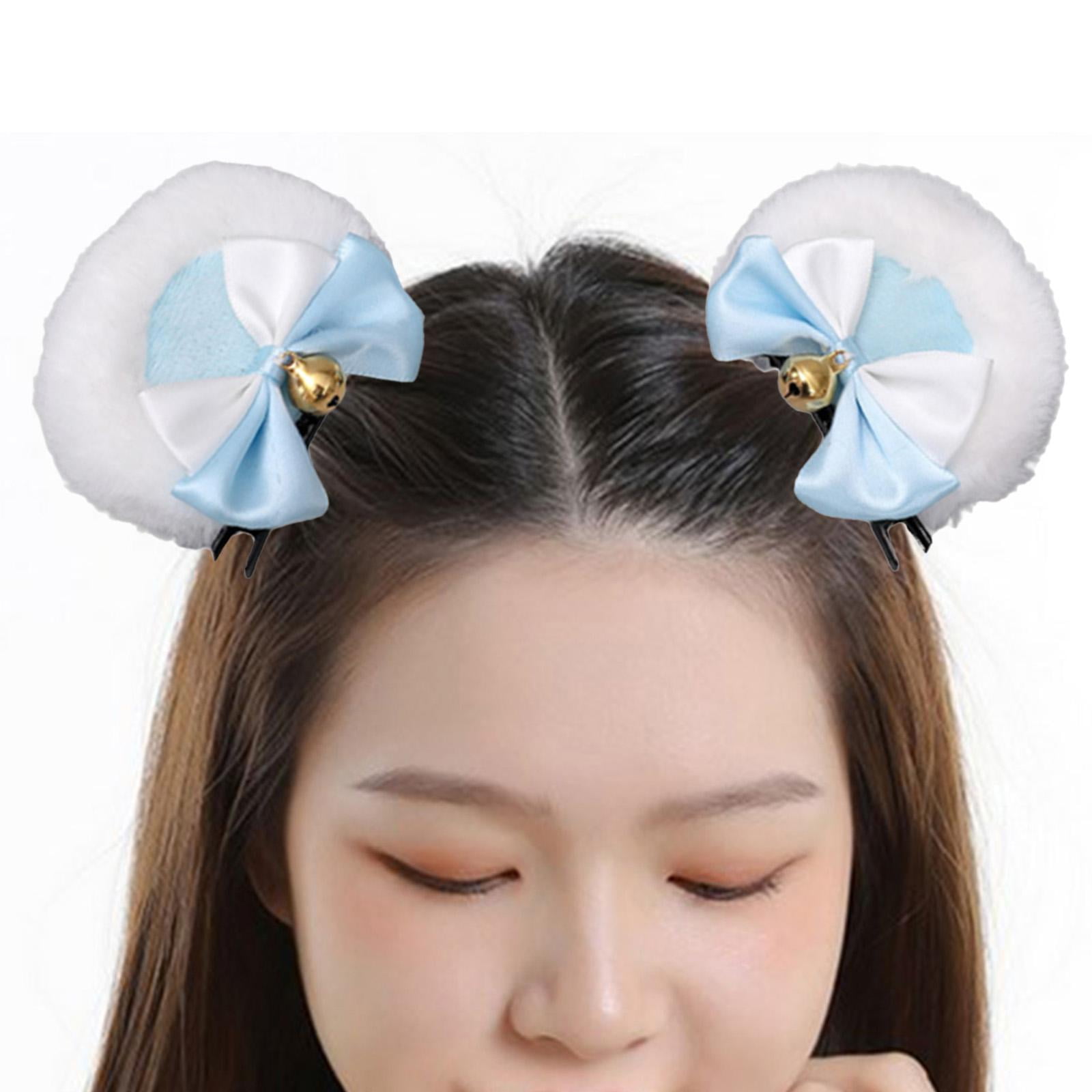 2 Pieces Bear Ear Hair Clip Plush Animal Hairpins for Cosplay Birthday ...