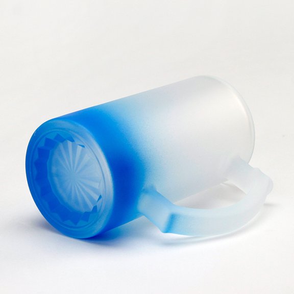2 Pieces Beer Blank Frosted Glass 16 oz. Bottom Gradiend Blue Mug Sublimation Printing Heat transfer dye coated