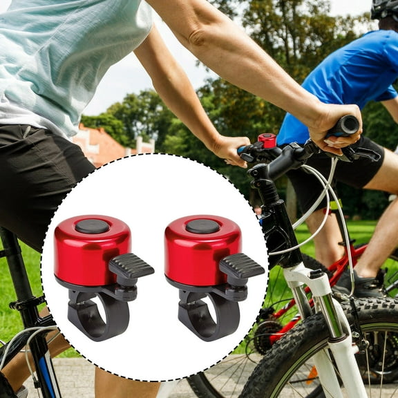 2 Pieces Bike Bells, Bicycle Bells for Mountain Bike Handlebars Loud Crisp Clear Aluminum Bike Bell Road Bike Ring Bell for Adults Kids Boys Girls