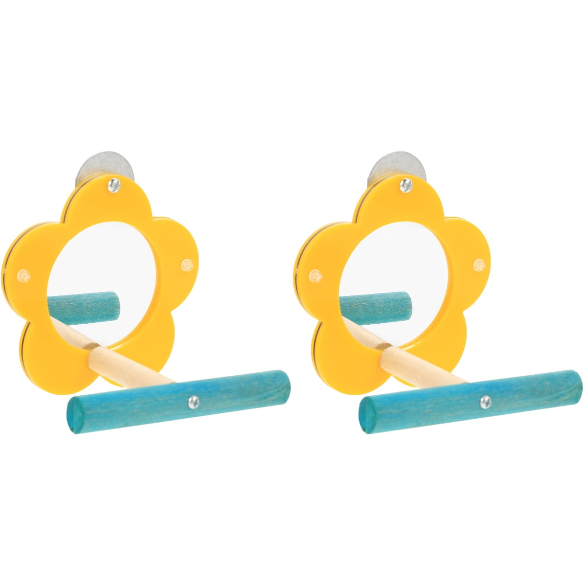 2 Pieces Bird Mirror Toys Mirrors Educational Training Toy Parrot