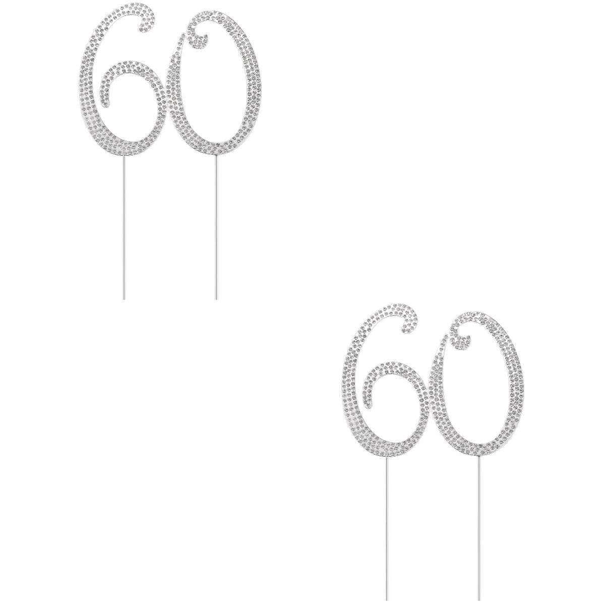 2 Pieces Birthday Cake Paper Cups Anniversary Cake Topper 60th Cake Topper Cake Decorating Kit Number 60 Cake Topper