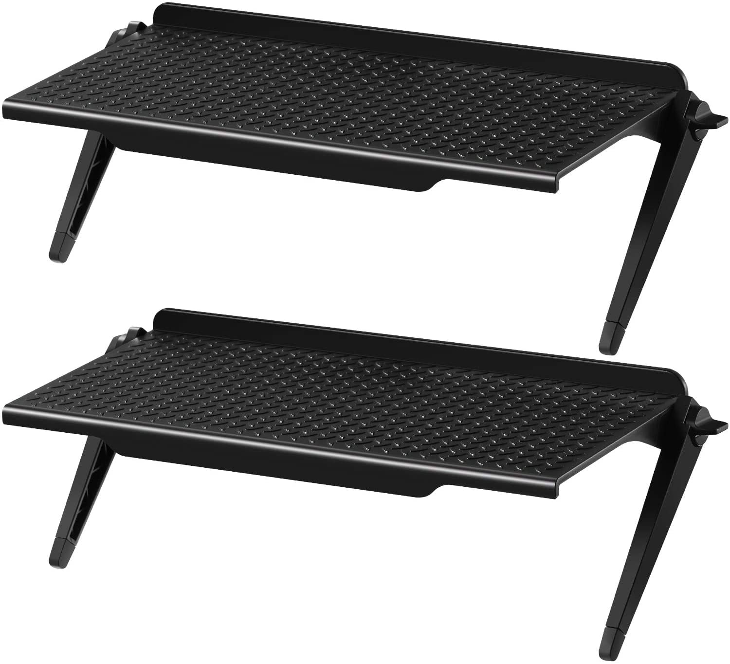 2 Pieces Black 11.8 X 4.7 Inch TV Top Shelf Monitor Shelf Screen Storage Shelf Flat Screen TV Shelf Router Shelf Adjustable Mount for Media Box, Game Console, Router Camera Frames Remote