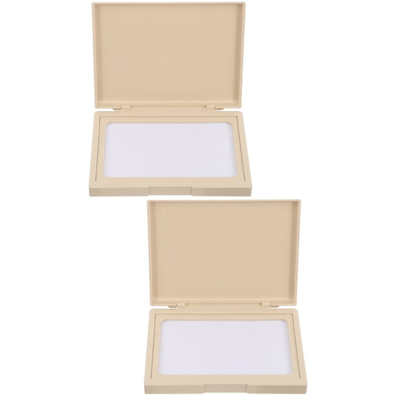 2 Pieces Blank Ink Pad Extra Large Baby Palm Print and Footprint Square Model Stamp Refill Office