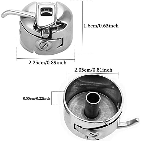 2 Pieces Bobbin Case with 20 Pieces Sewing Machine Metal Bobbins, Replacement Bobbins for Craft Sewing, Compatible with Brother, Janome, Singer, Bernina, Toyata, Etc Front Loading 15 Class Machines