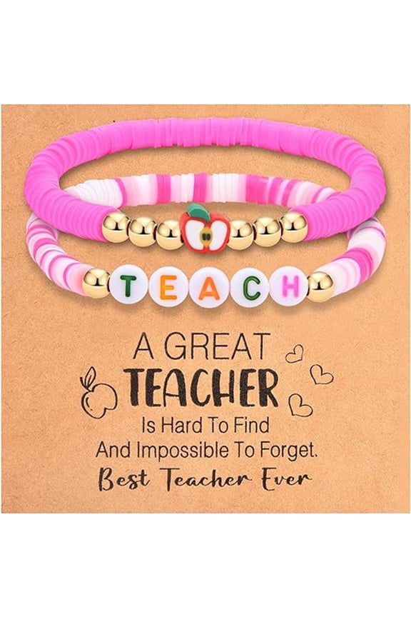 2 Pieces Bohemian Soft Ceramic Mixed Color Random Matching Bracelet for Student Graduation Gift for Teacher.