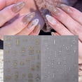 2 Pieces Bohemian Style Nail Art Stickers - Gold & Silver Star Moon ...
