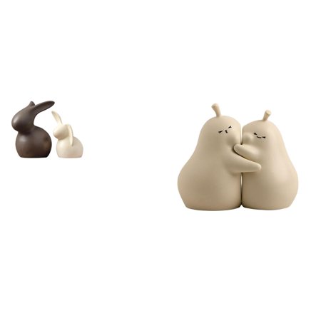 2 Pieces Bookends Ceramic Statue Set Porcelain Construction Artistic Decorative Home Office Living Room Gift Idea