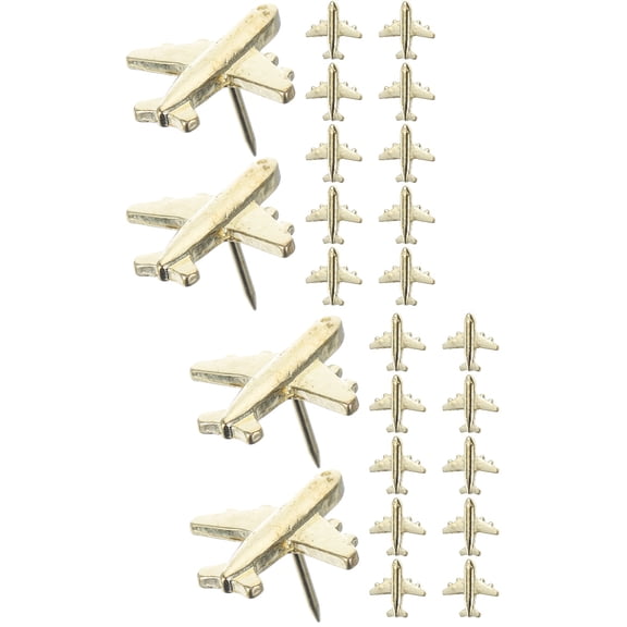 2-Pack Metal Boutonniere Pins with Map Design, Thumbtack Style for Office, Crafts, and Decoration