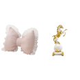 thumbnail image 1 of 2 Pieces Bow Cushion Horse Statue Decor Set Soft and Resin Material for Bedroom Living Room Centerpiece Decor, 1 of 8