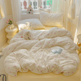 thumbnail image 1 of 2 Pieces Bow Jacquard Duvet Cover Cartoon Pink Bowknot Pattern Comforter Cover Soft Breathable Cute Coquette Bedding,Twin Size, 1 of 6