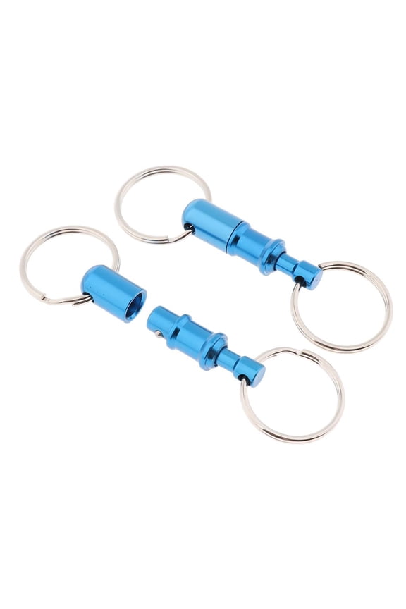 2 Pieces Breakaway Key Separate Car Keys Quick Release Keychain Blue