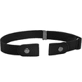 thumbnail image 1 of 2 Pieces Buckle Free Adjustable Belt, No Buckle Invisible Elastic Belt for Jeans Pants - Black, 1 of 7